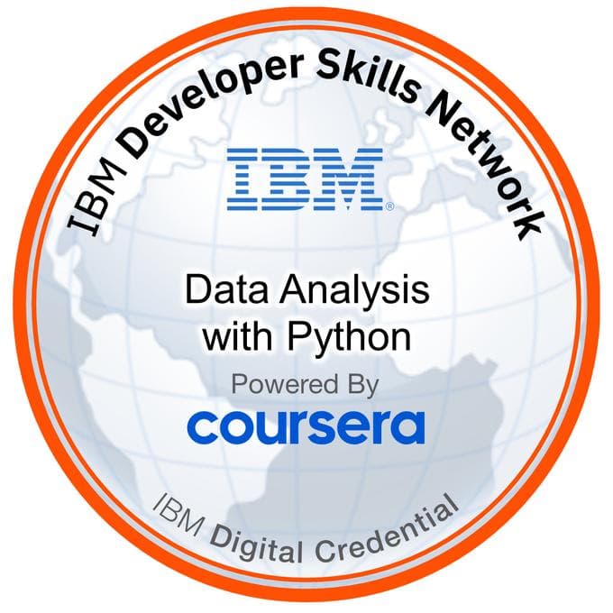 Data Analysis with Python 1 certificate
