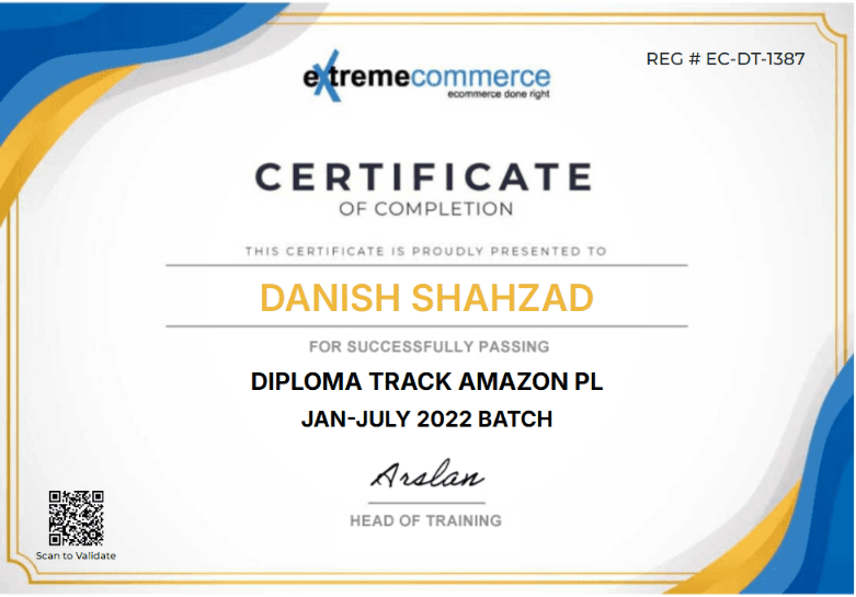 DIPLOMA TRACK AMAZON PL certificate